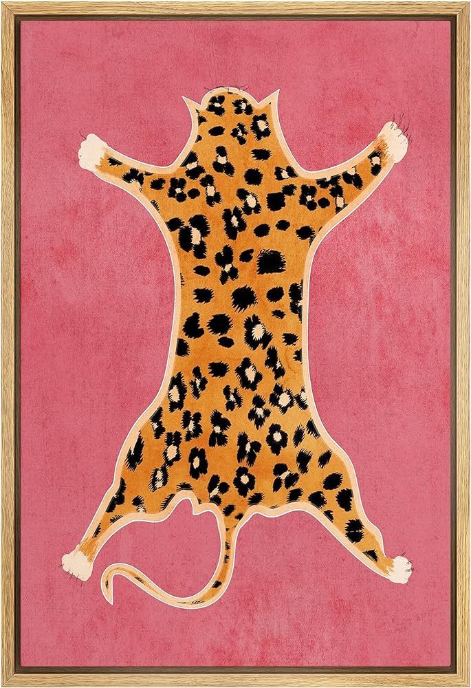 SIGNWIN Framed Canvas Print Wall Art Preppy Room Decor Jungle African Cheetah Fur Rug Sketch Natu... | Amazon (US)