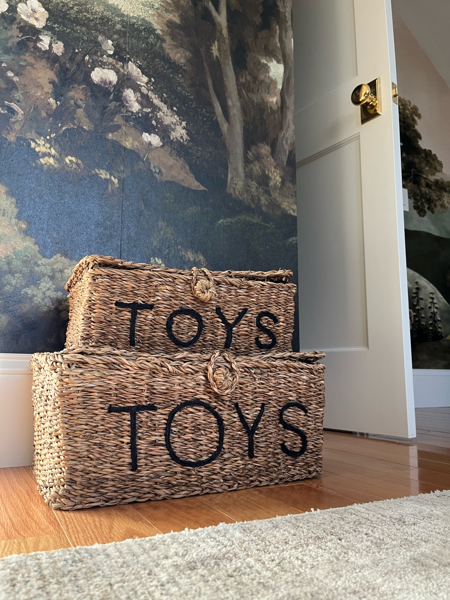 The imperfect stitching!! 😫 H&M coming thruuuu with cute details for baby boy’s nursery 🤎

Wicker toy box, small toy box, toy storage, woven toy box, wicker toy storage, natural toy bin, wallpaper nursery, boy wallpaper nursery, Emtek Unlaquered brass doorknob, rectangular doorknob rosette, Unlaquered brass hardware, Unlaquered brass, Emtek Providence, plaid rug, beige plaid rug, tan plaid rug, nursery plaid rug 

#LTKBaby #LTKHome #LTKFindsUnder100