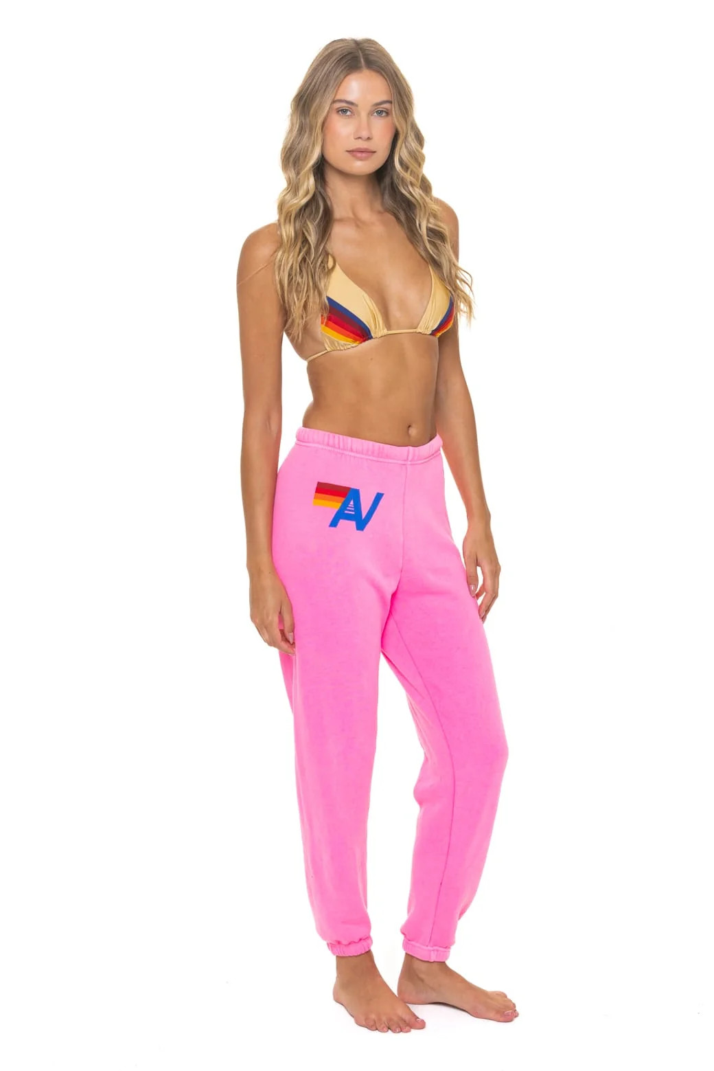 Women's Logo Sweatpants Neon Pink - Premium Joggers | Aviator Nation | Aviator Nation