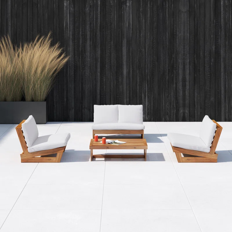 AllModern Louise 4 Piece Sofa Seating Group with Cushions & Reviews | Wayfair | Wayfair North America