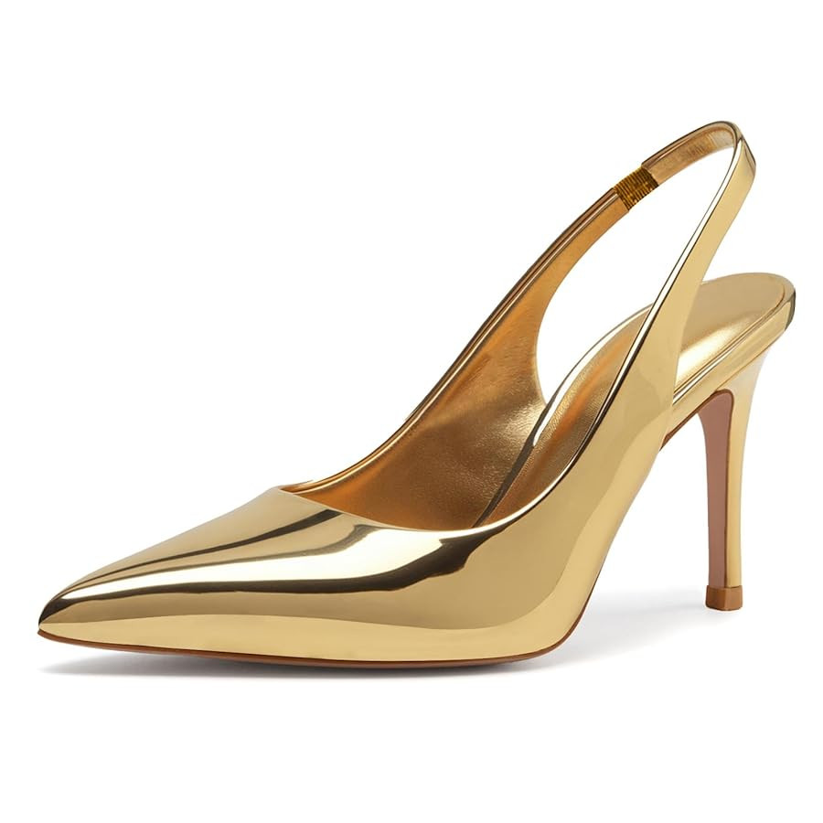 heelchic Slingback Heels for Women Pointed Toe Stiletto Heel Closed Toe Pumps Slip on High Heels ... | Amazon (US)