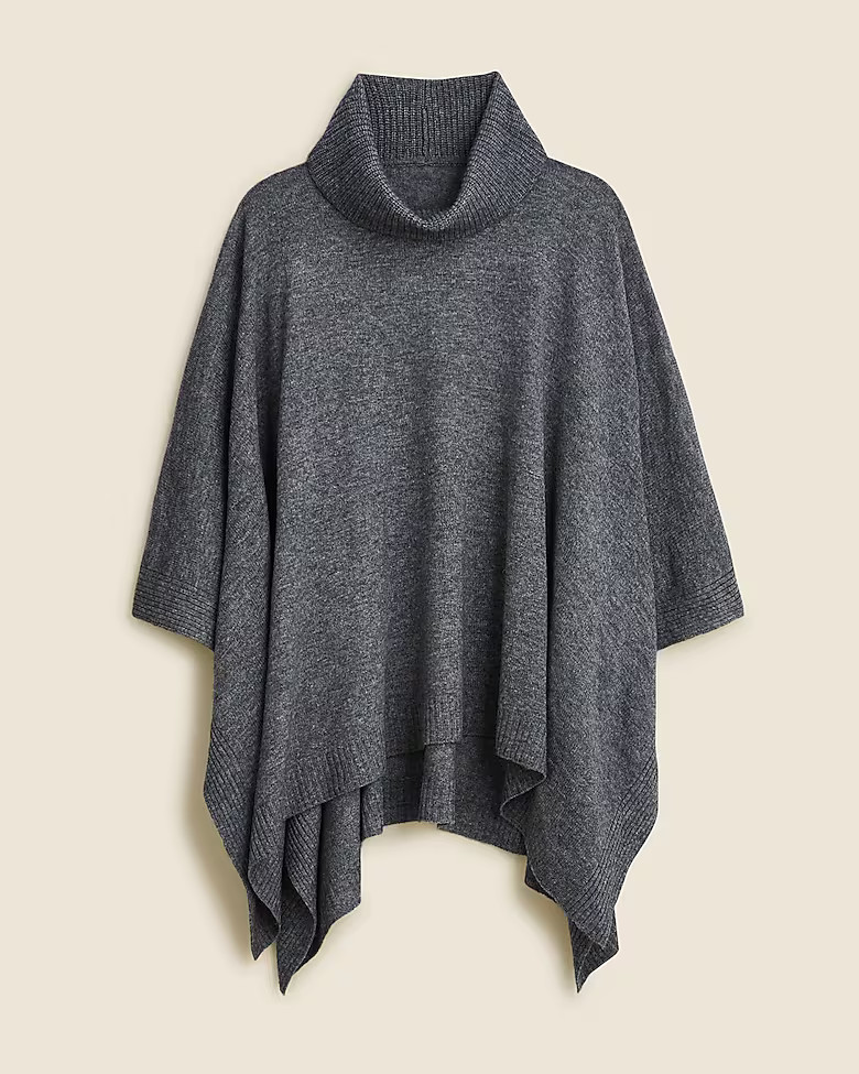 Wool-cashmere blend turtleneck poncho | J. Crew US