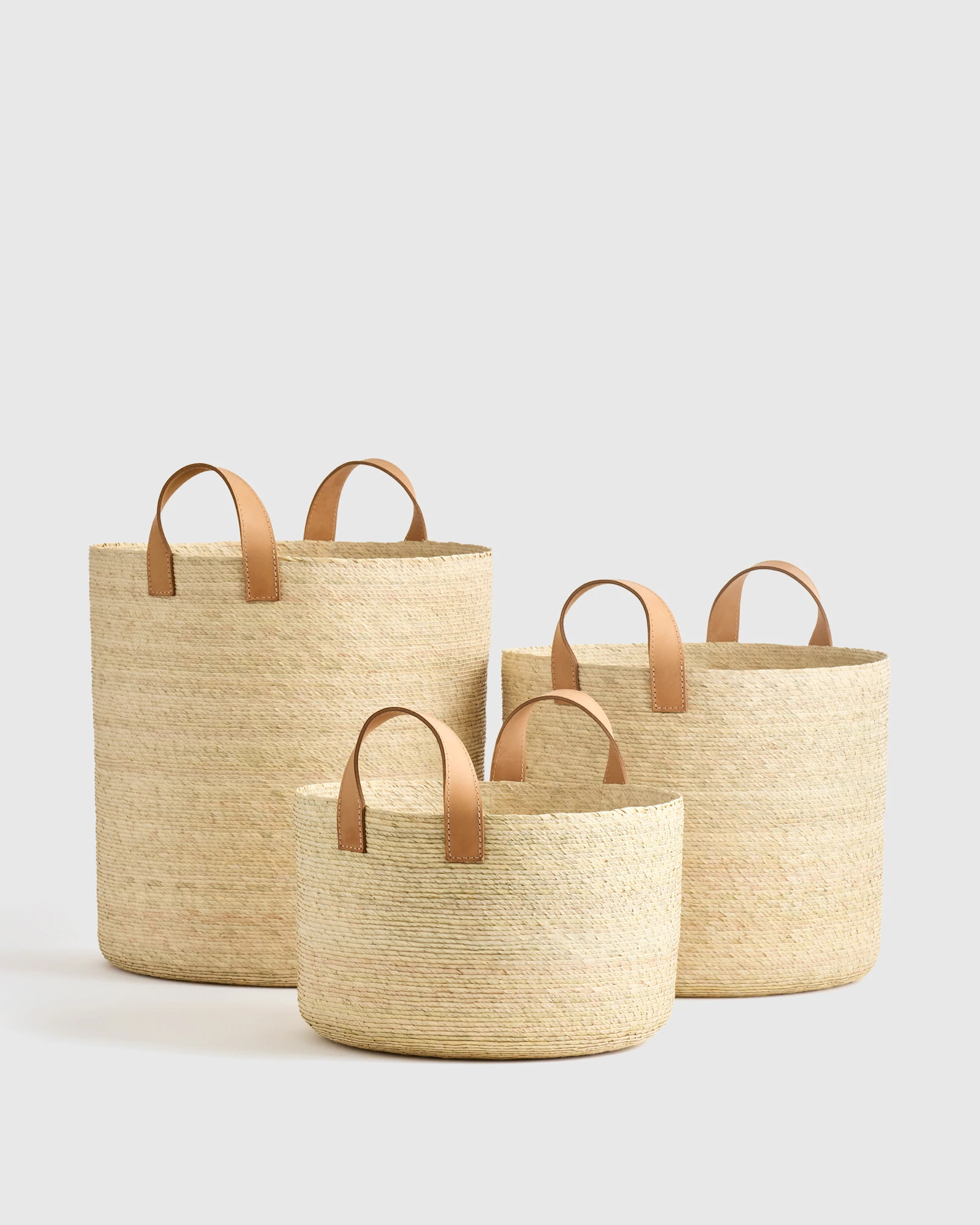 Quince | Handwoven Round Palm Baskets in Natural, Palm leaves | Quince