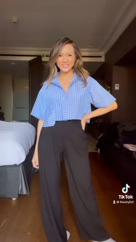 Restock alert 🚨 Remember this striped cropped shirt you sold out last year?! It’s back in stock for preorder and launched in a new color. It’s SO good. Runs TTS. Styled with my favorite pair of trousers, IYKYK! Fits so well and can be styled countless times  

Stripped shirt, spring outfit, trousers, The Stylizt



#LTKstyletip #LTKfindsunder100 #LTKSeasonal