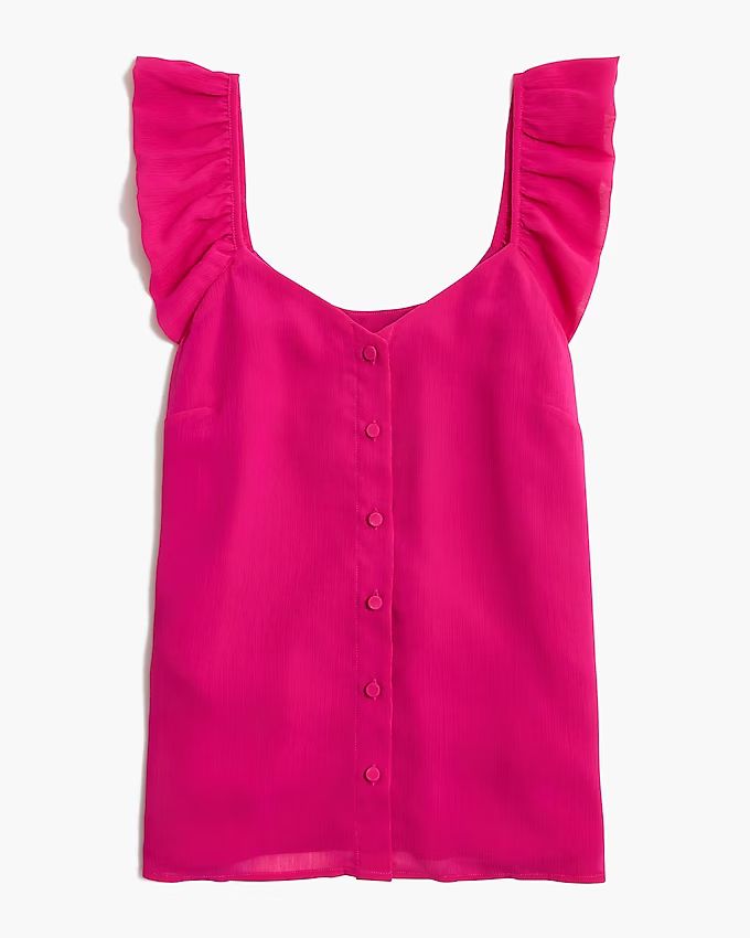 Button-up tank top with ruffle sleeves | J.Crew Factory