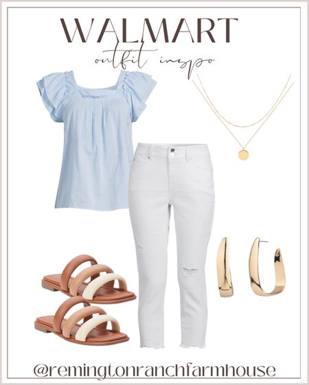 Spring Outfit - Farmers Market Fashion - Light Blue Shirt - White Pants - Sandals - Jewelry - Shoes - Earrings - Necklace - Affordable - Walmart


#LTKSeasonal #LTKstyletip #LTKunder100