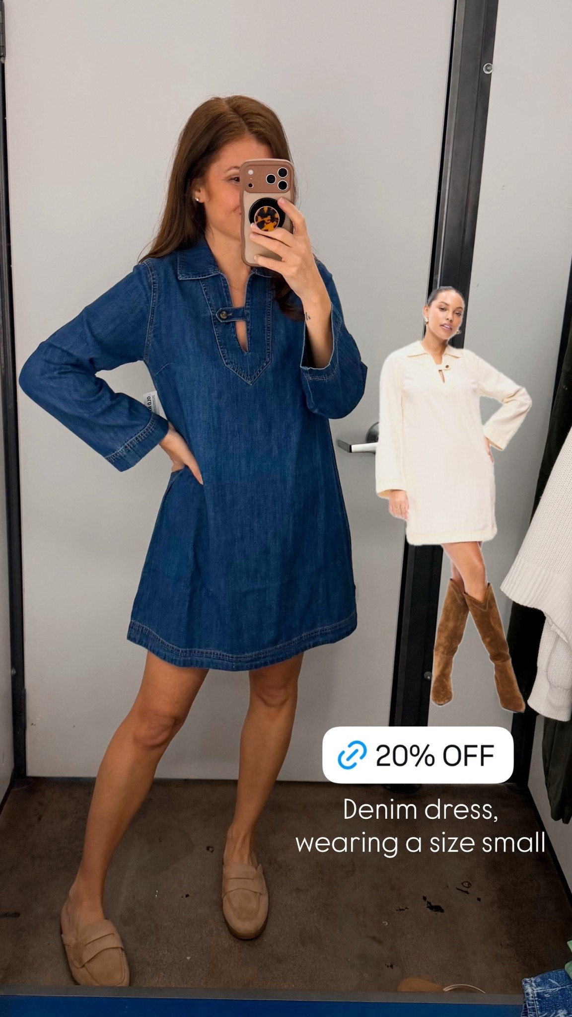 Denim dress, wearing a size small @oldnavy
