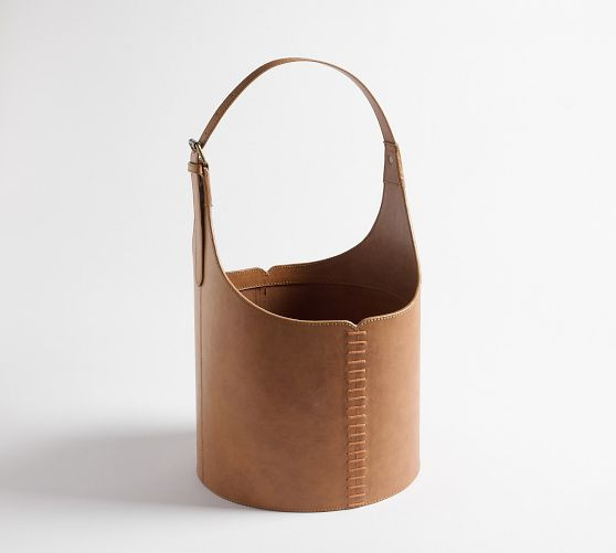 Cliff Leather Waste Basket | Pottery Barn (US)