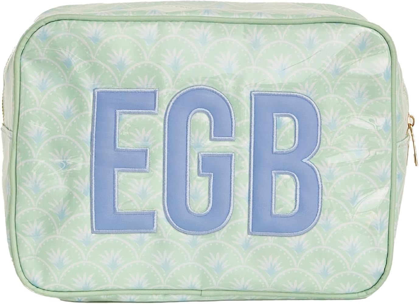 Personalized Clear Coated Pouch - Medium or Large Toiletry Bag with Embroidered or Applique Monog... | Amazon (US)