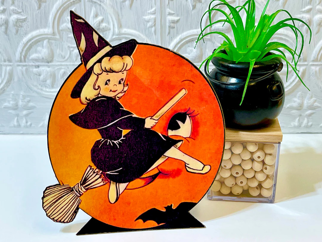 Vintage Halloween Witch Dummy Board Standee/ Shelf or Tray Decor - Etsy | Etsy (US)