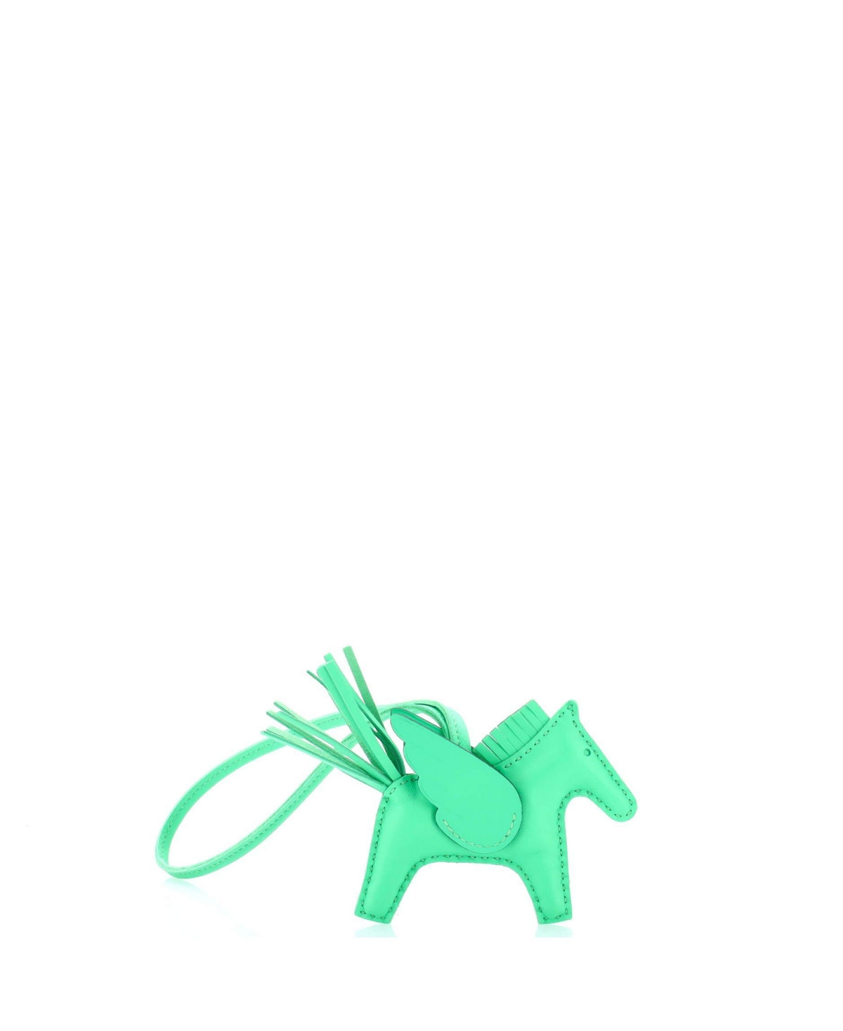 Pre-Owned HERMES Pm Monochrome Pegase Rodeo Bag Charm Leather - Green | Macy's
