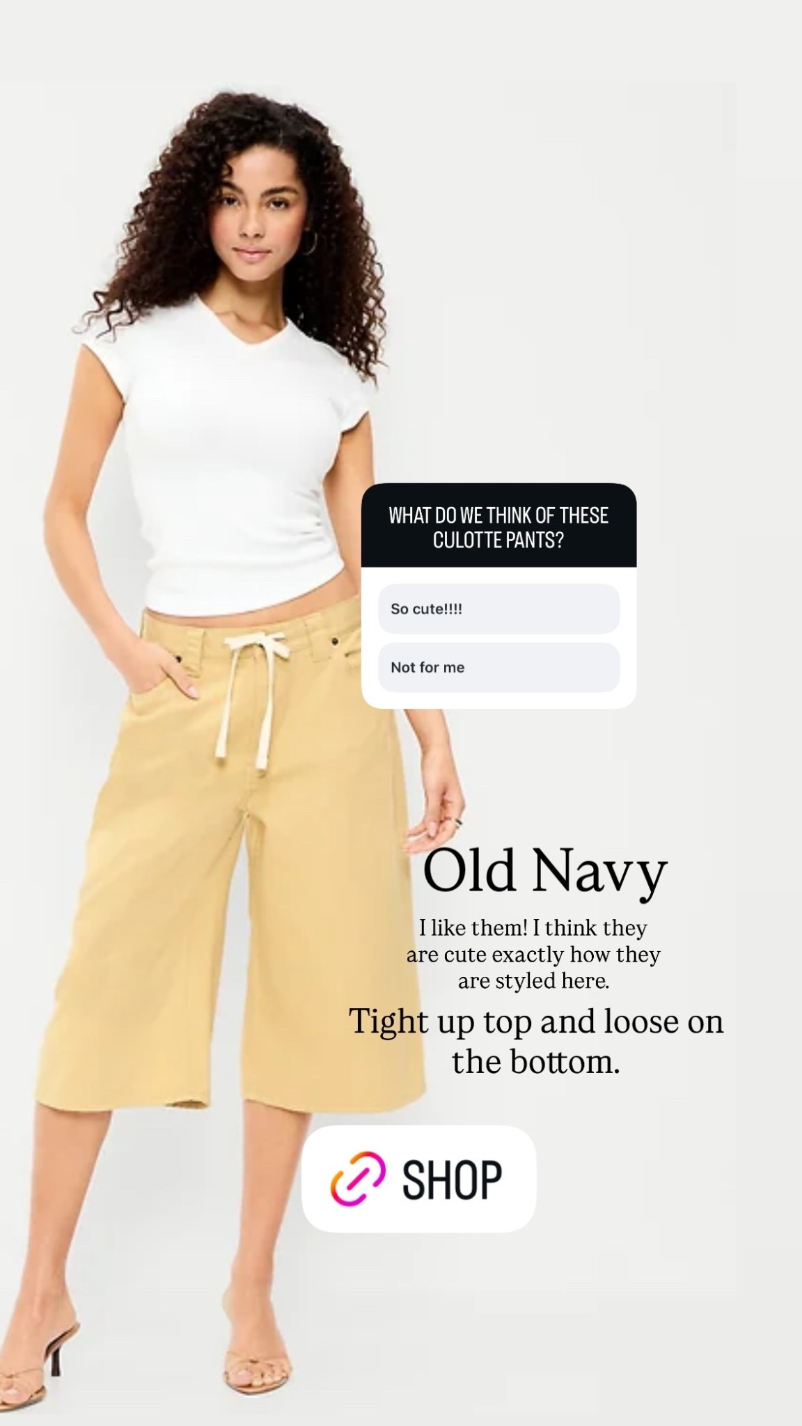 These culotte pants from Old Navy are cute! I love how they are styled here. Tight up top and loose on the bottom.


#LTKSaleAlert