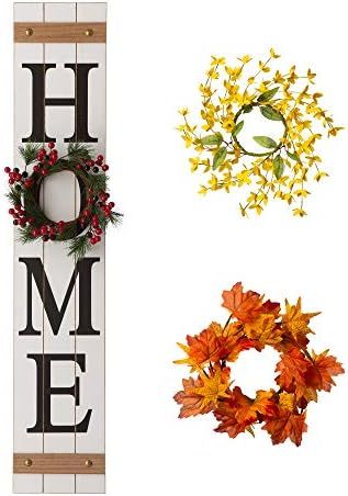 Glitzhome Welcome Sign for Front Door Porch Rustic Farmhouse Wooden Hanging Wall Sign with 3 Inte... | Amazon (US)