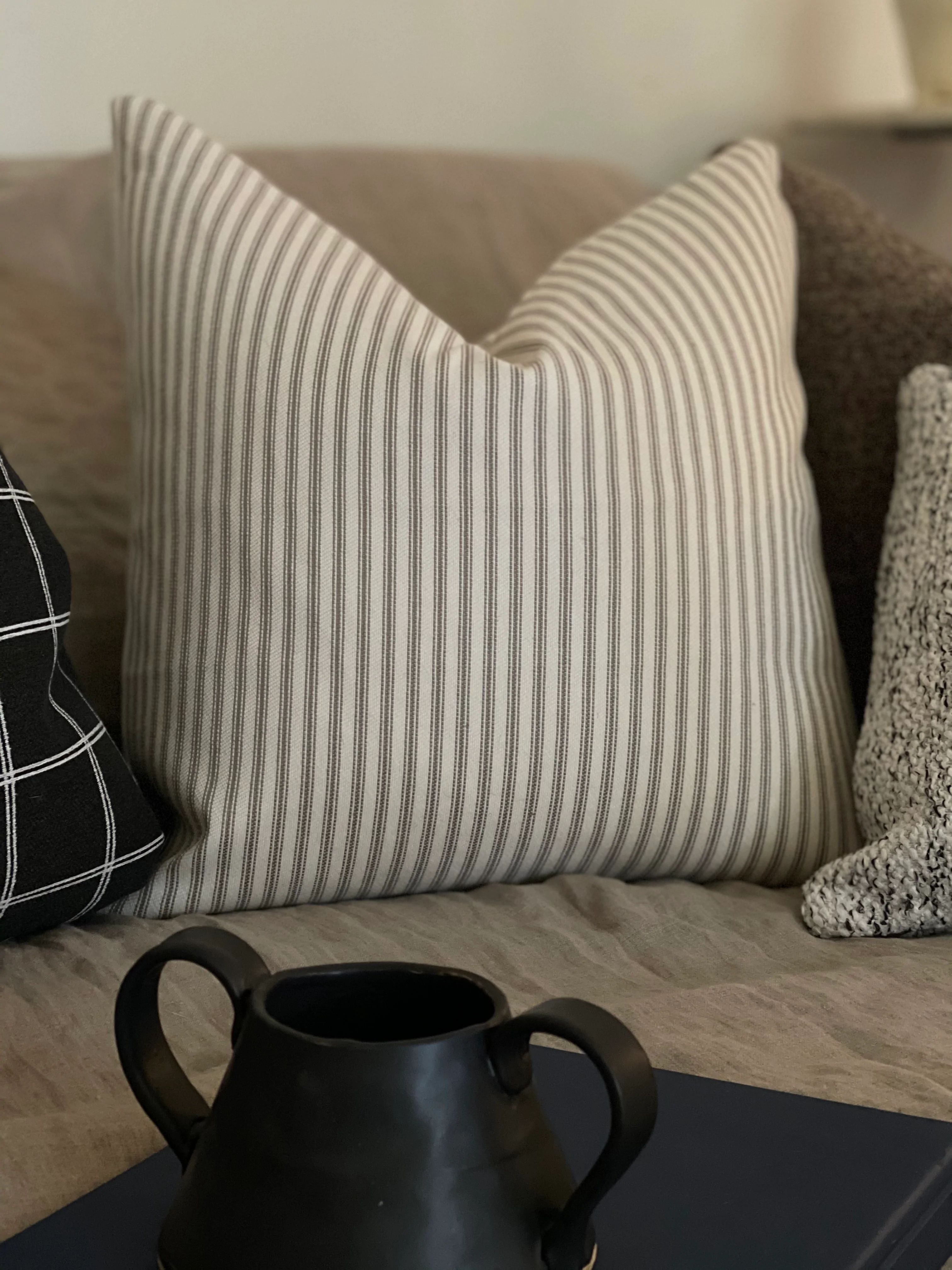 Striped Performance Lumbar & Square Pillows | Handcrafted in Knoxville, TN | Cielle Home