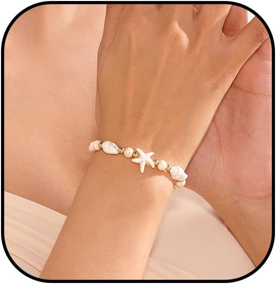 Shell Bracelets for Women Boho Seashell Rope Bracelet Beach Bracelets for Women Starfish Bracelet... | Amazon (US)