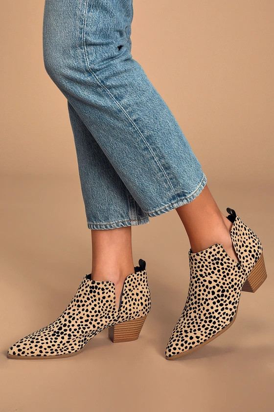 Marca Tan and Black Cheetah Print Ankle Booties | Lulus (US)