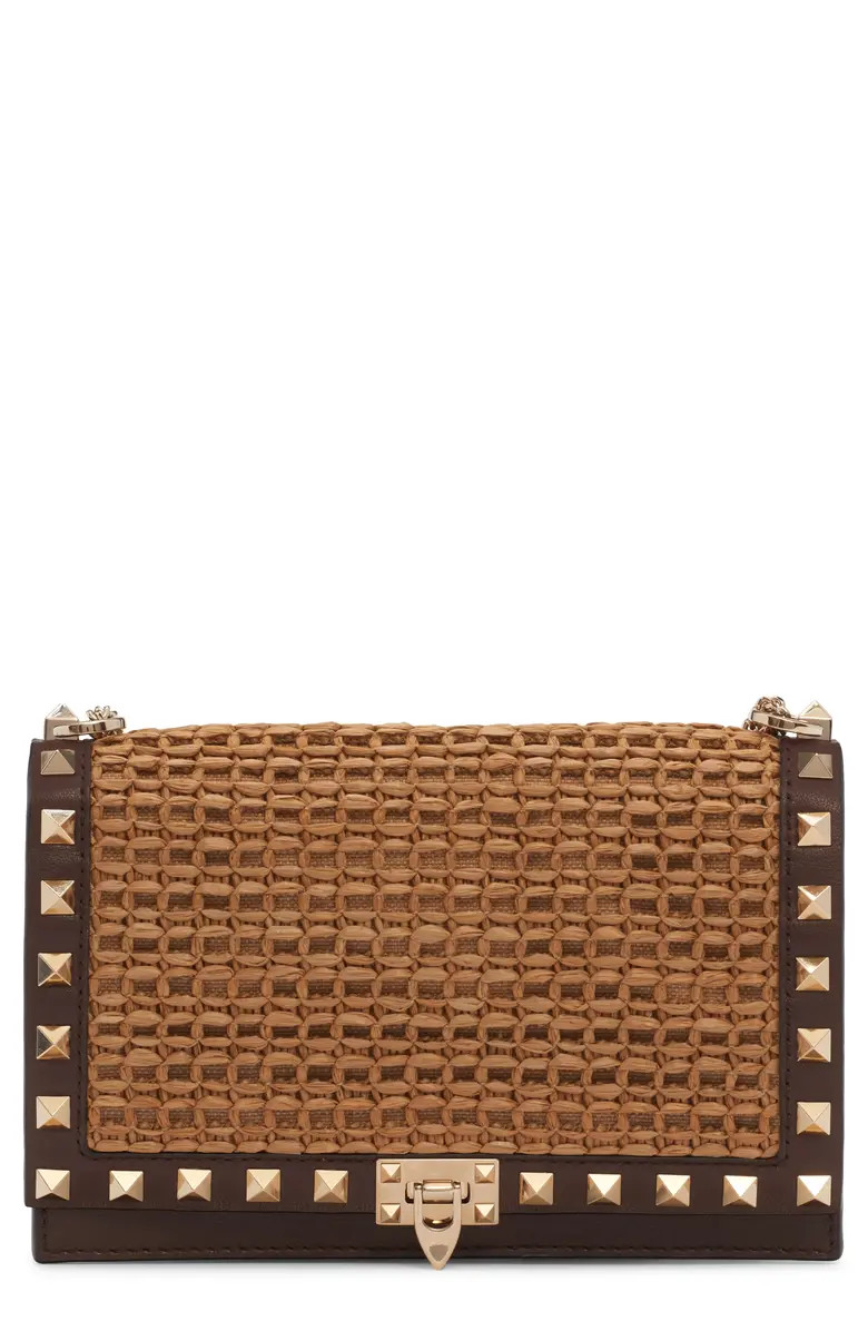 Rockstud Raffia Wallet on a Chain | Nordstrom
