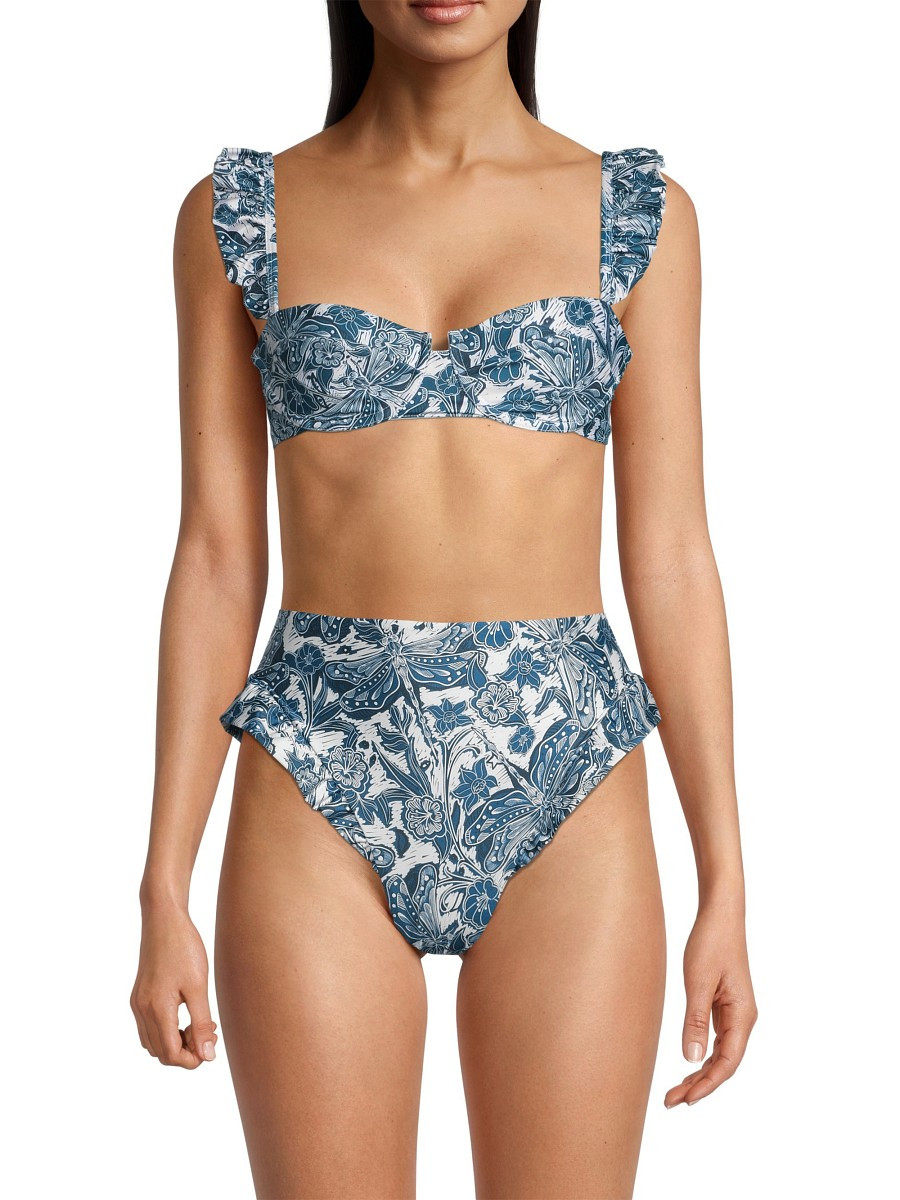 Agua by Agua Bendita Women's Kiwi Lib Bikini Top - Blue - Size XS | Saks Fifth Avenue OFF 5TH