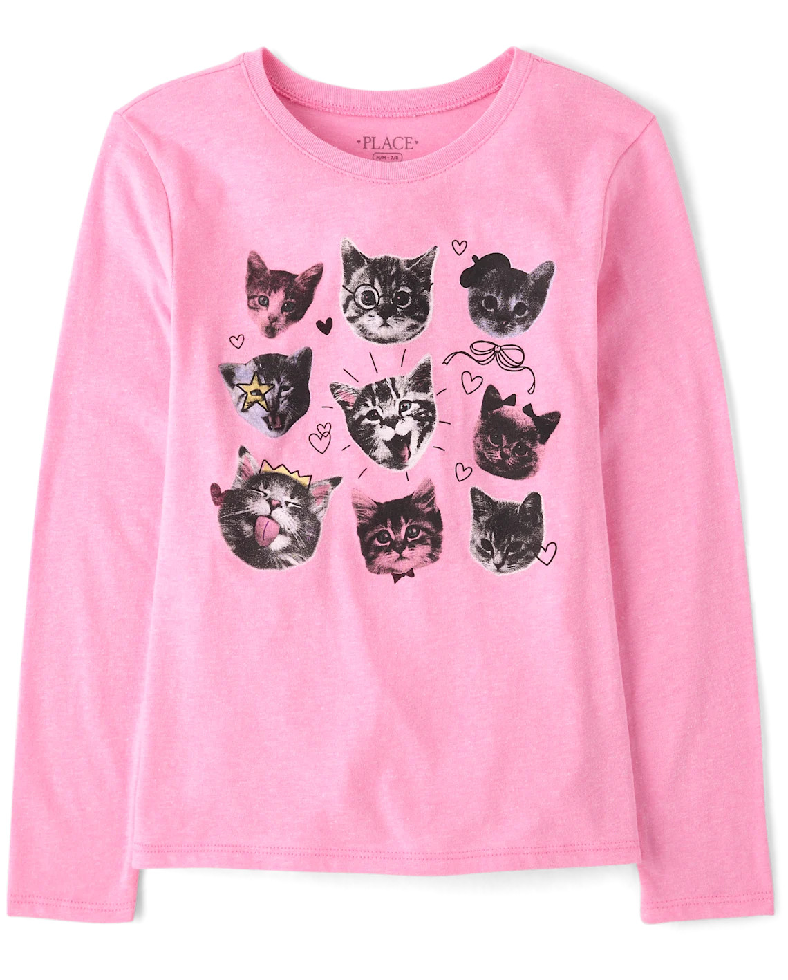 Girls Cat Faces Graphic Tee - pink | The Children's Place