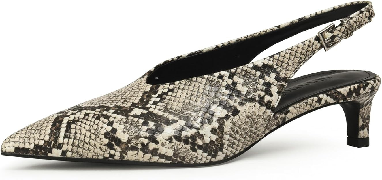 iiimmu Slingback Heels for Women Closed Toe 2 IN Kitten Heels Pointed Toe Women Pumps Low Heel Dr... | Amazon (US)