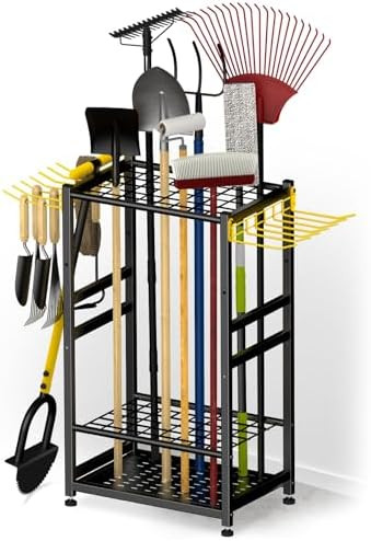 Garden Tool Organizer, Up 48 Long Handle Tool, Garage Storage and Organization with Side Hook for... | Amazon (US)