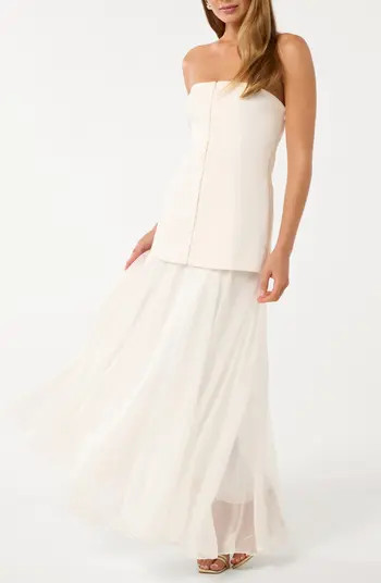 Mixed Media Strapless Dress | Nordstrom