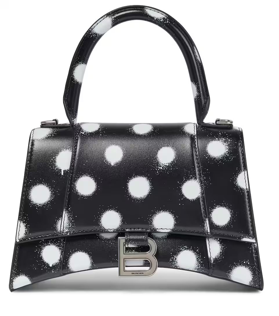 Hourglass Small polka-dot leather shoulder bag | Mytheresa (US/CA)