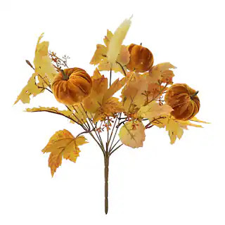 14" Yellow Pumpkin, Maple & Wheat Bush by Ashland® | Michaels | Michaels Stores