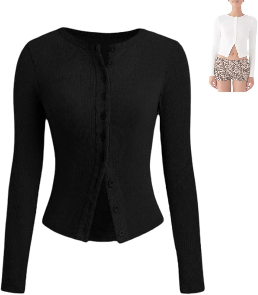 Evandal Ribbed Button up Long Sleeve, Women Long Sleeve Ribbed Knit Cardigan | Amazon (US)