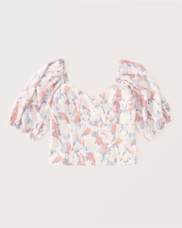 Corset Puff Sleeve Top | Abercrombie & Fitch (US)