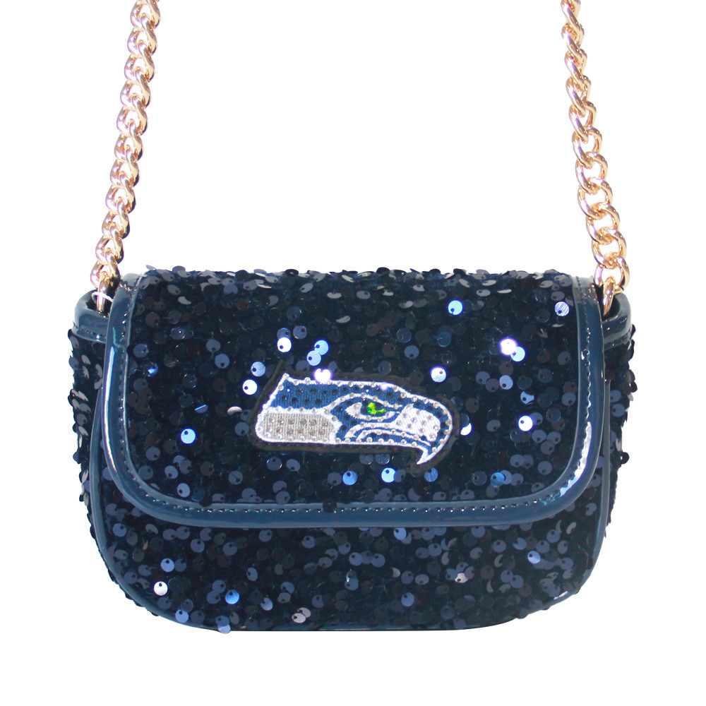 Cuce Navy Seattle Seahawks Sequin Crossbody Bag | Fanatics