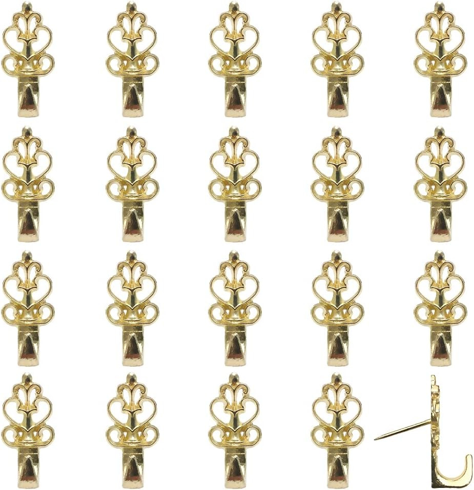 Push Pin Hangers，20 Pcs Zinc Alloy Pin Hooks Picture Hanging Nails for Home Office Fabric Wall ... | Amazon (US)