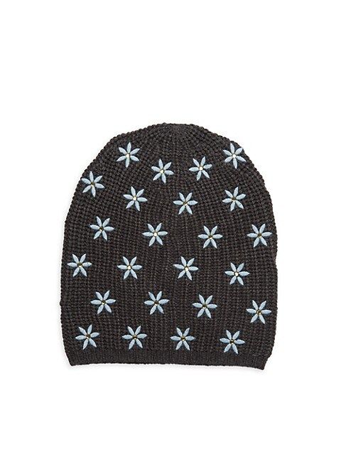 Carolyn Rowan Collection Embroidered Floral Beanie on SALE | Saks OFF 5TH | Saks Fifth Avenue OFF 5TH