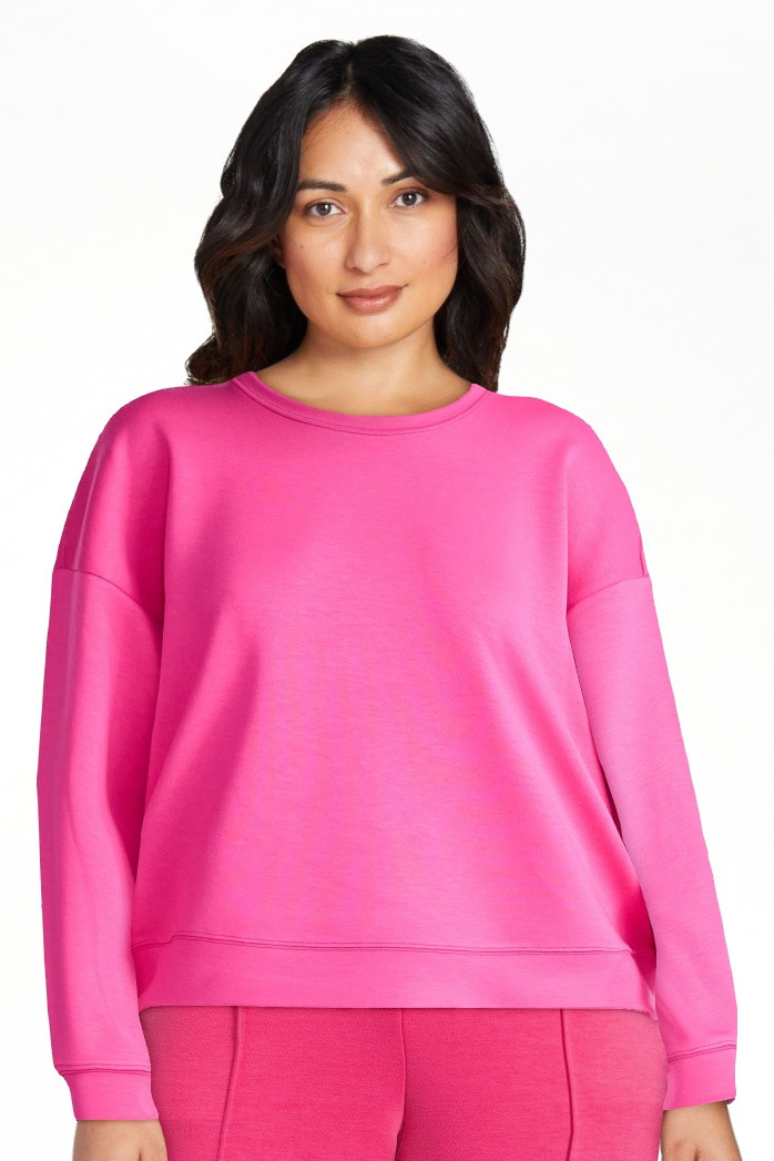 Scoop Women's and Women's Plus New Scubaknit Cropped Sweatshirt with Drop Sleeves, Sizes XS-4X | Walmart (US)