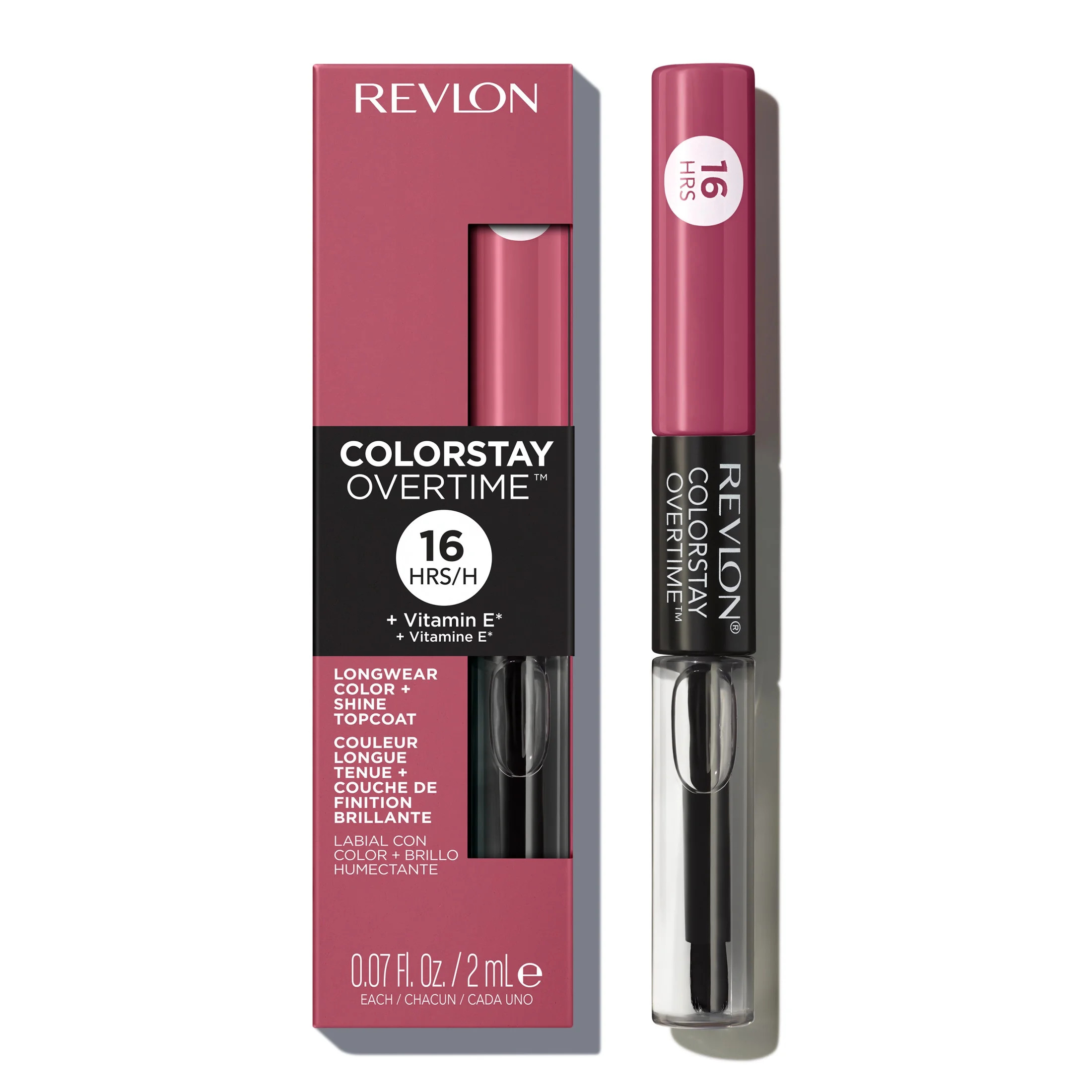 Revlon ColorStay Overtime Longwearing Gloss Lipstick with Vitamin E, 005 Infinite Raspberry, 0.07... | Walmart (US)