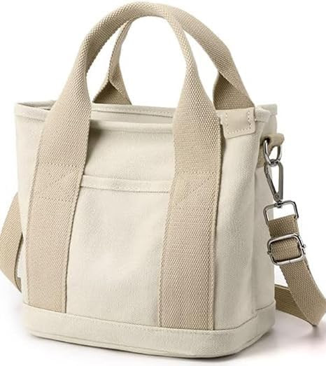 Small Tote Bag with Zipper, 2024 Canvas Multi-Pocket Crossbody Bag Shoulder Bag Satchel Hobo Bag ... | Amazon (US)