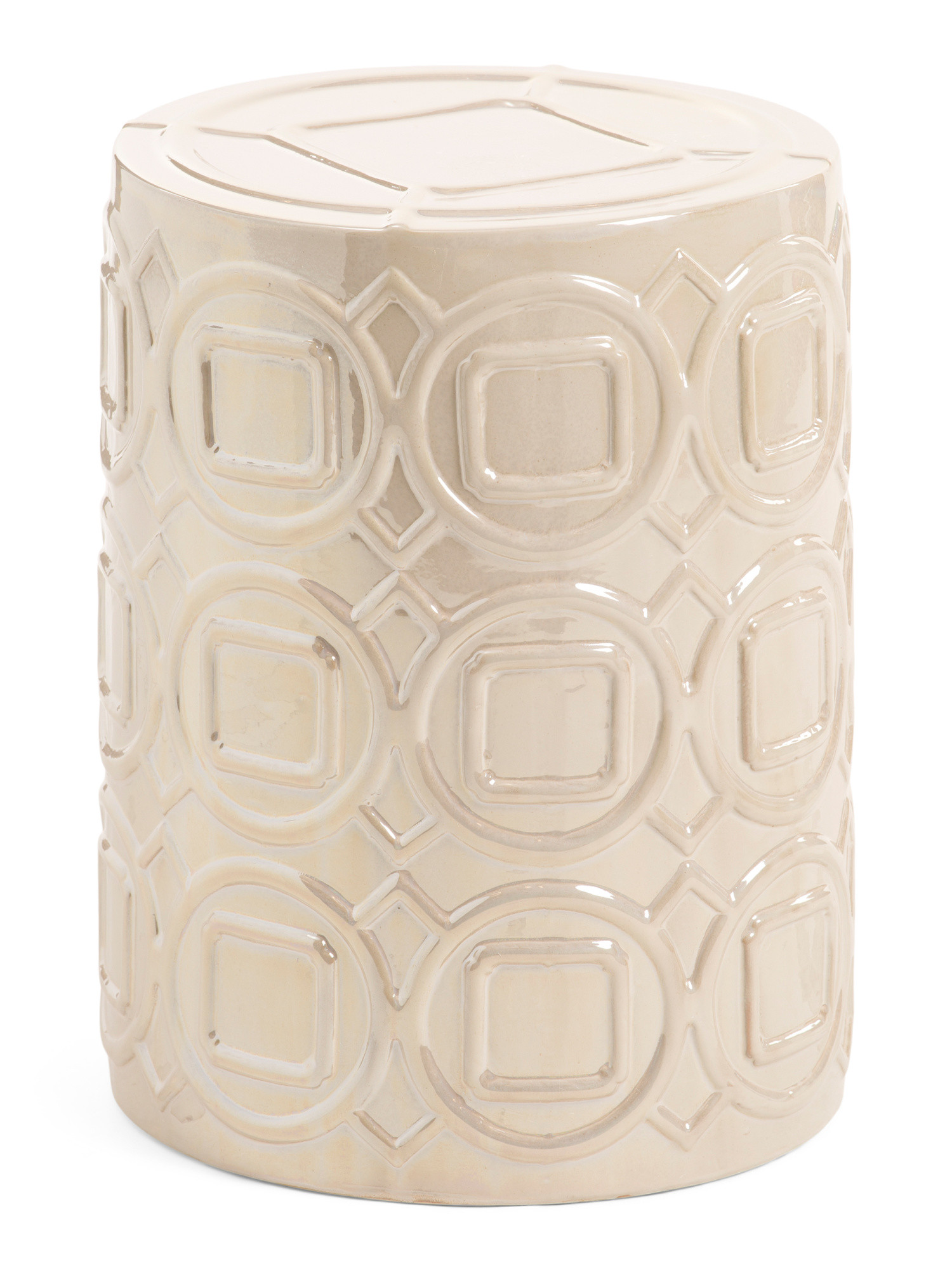 14x19.5 Ceramic Garden Stool With Iridescent Glaze | Chairs & Seating | Marshalls | Marshalls