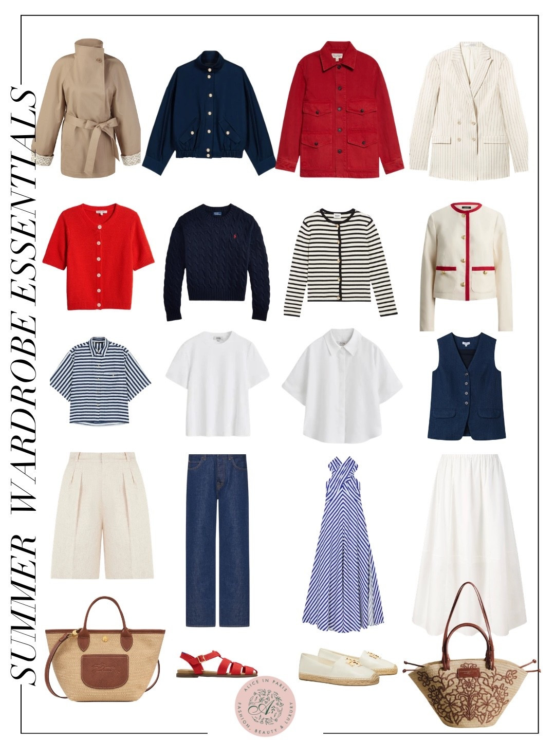 french style summer capsule wardrobe
