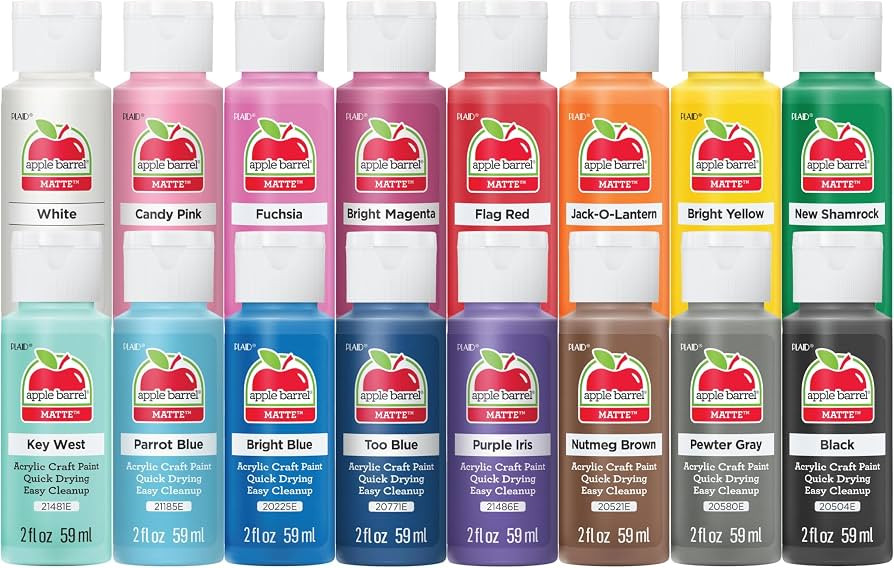 Apple Barrel, Vibrant Spectrum Collection Acrylic Craft Paint, Promoabiii, each, 16 assorted matt... | Amazon (US)