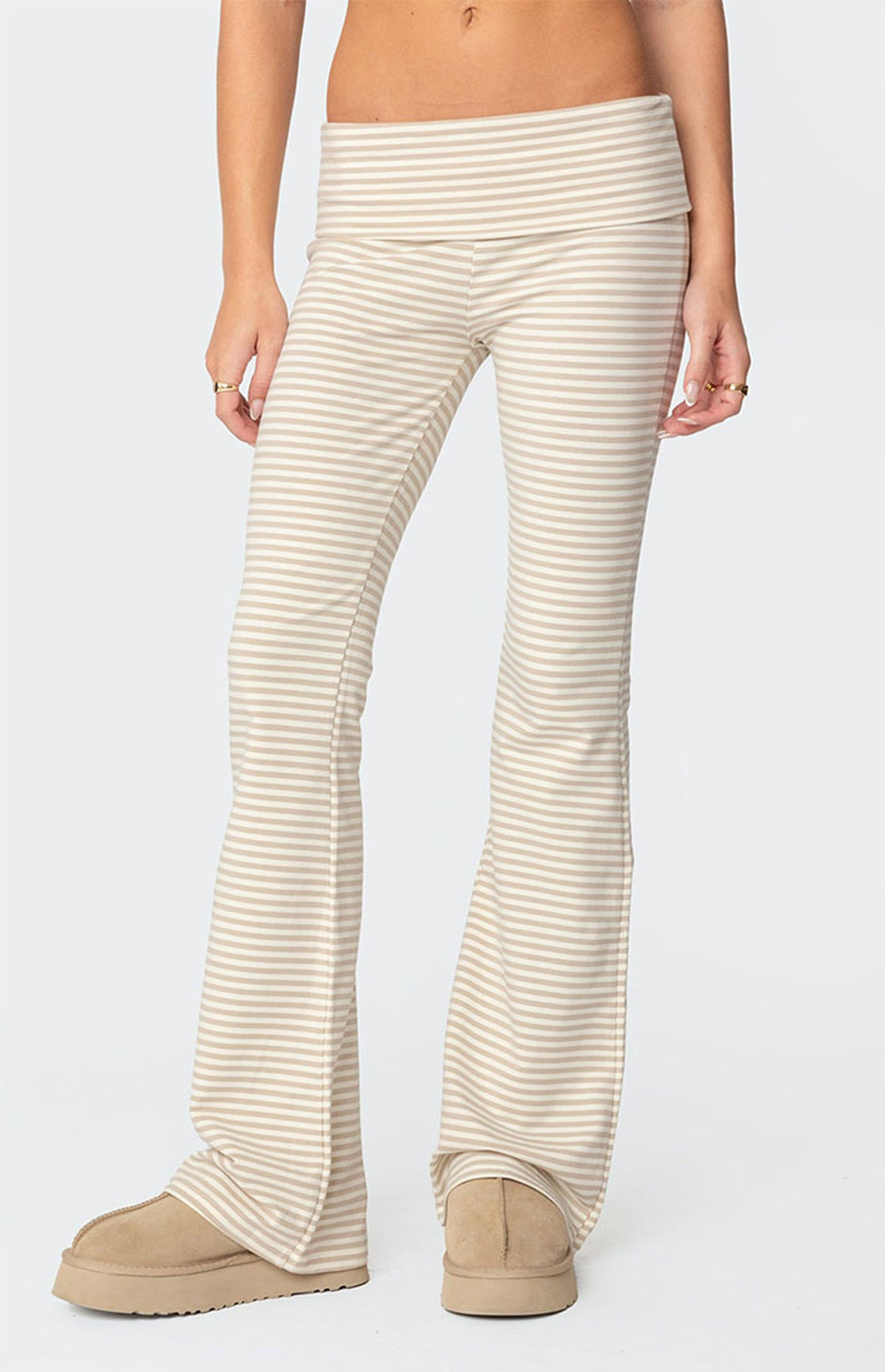 Edikted Kaeli Stripey Flared Leggings | PacSun