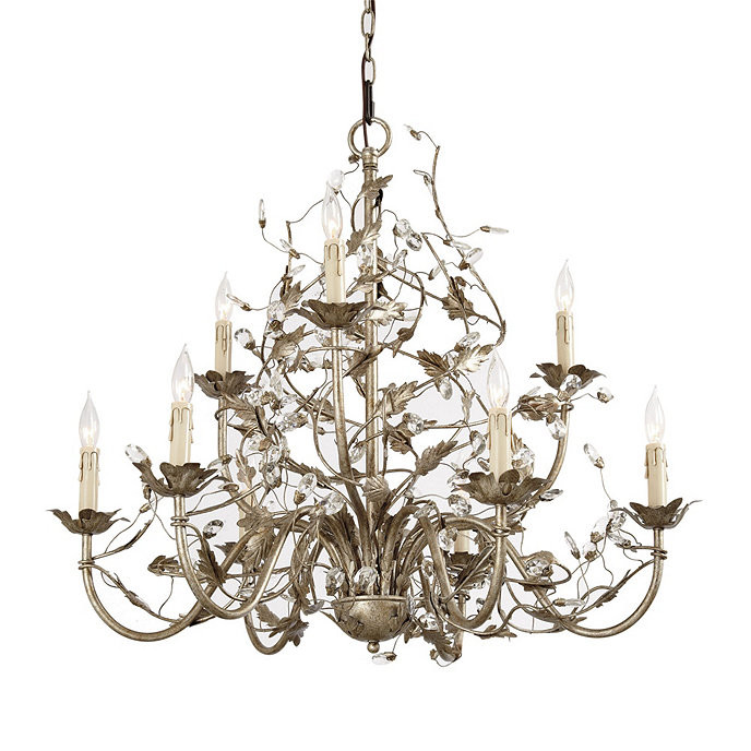 Claire 9-Light Grande Chandelier with Cut-Glass Crystals & Leaf Detail | Ballard Designs, Inc.