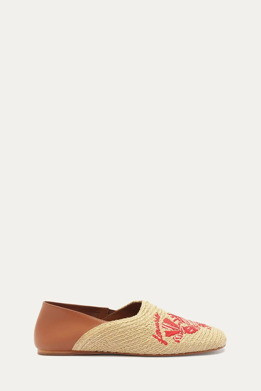 Raffia Flat Loafer, LOBSTER / 5 | FarmRio (US)
