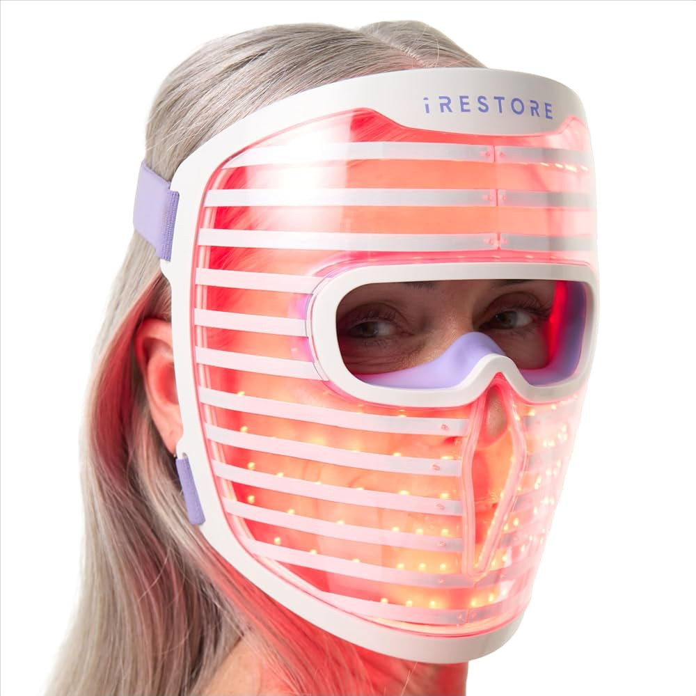 iRestore LED Face Mask for Youthful Skin, Red Light Therapy for Face, Red, Blue & Infrared Therap... | Amazon (US)