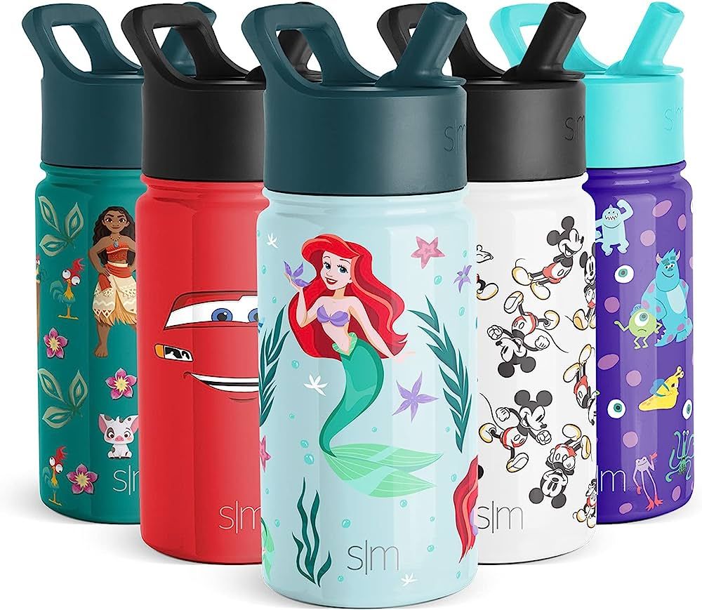 Simple Modern Disney The Little Mermaid Ariel Kids Water Bottle with Straw Lid | Reusable Insulat... | Amazon (US)