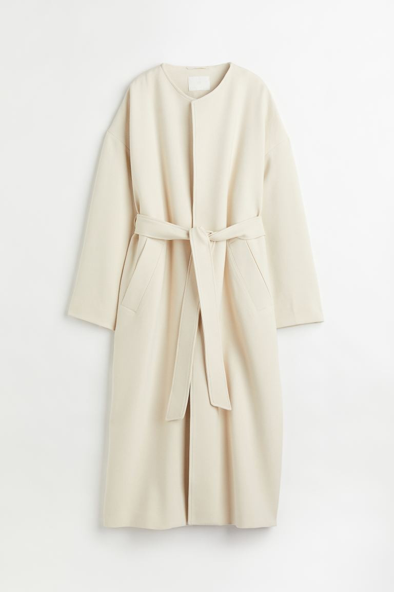 Straight-cut Coat with Tie Belt | H&M (US + CA)