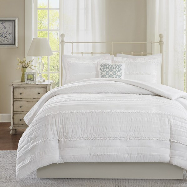 Madison Park Isabella 2-in-1 White King/Cal-King Size Duvet Cover/ Coverlet Set (As Is Item) | Bed Bath & Beyond
