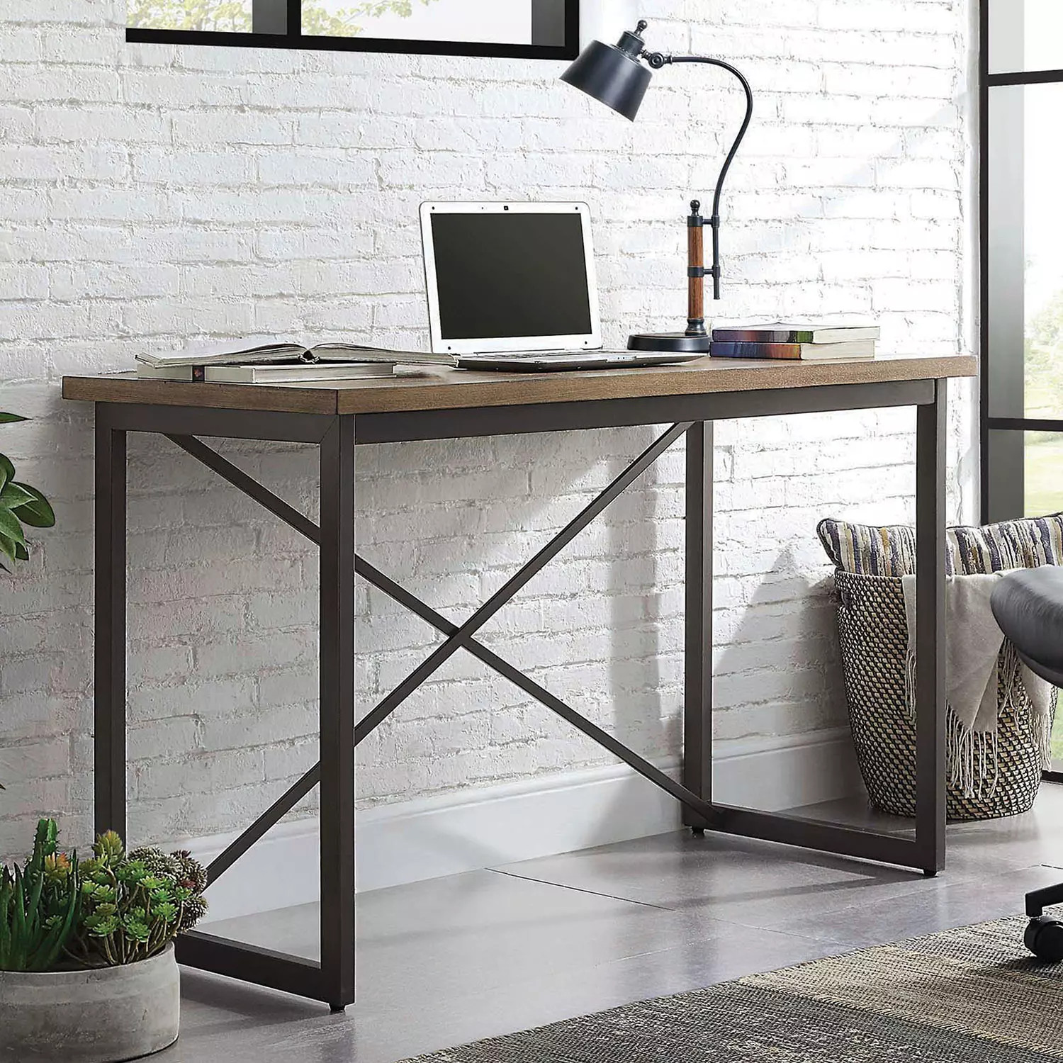 Bennett Industrial Style Writing Desk with Metal Frame, Assorted Colors | Sam's Club