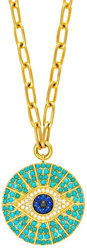 Obidos 14K Gold Plated Dainty Pendant Necklace | Evil Eye,Dot, Elephant, Star,Astro,hummingbird P... | Amazon (US)