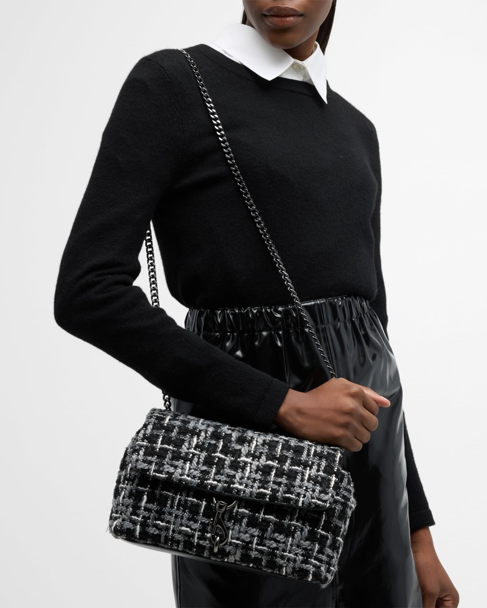 Rebecca Minkoff Edie Medium Textured Chain Crossbody Bag | Neiman Marcus