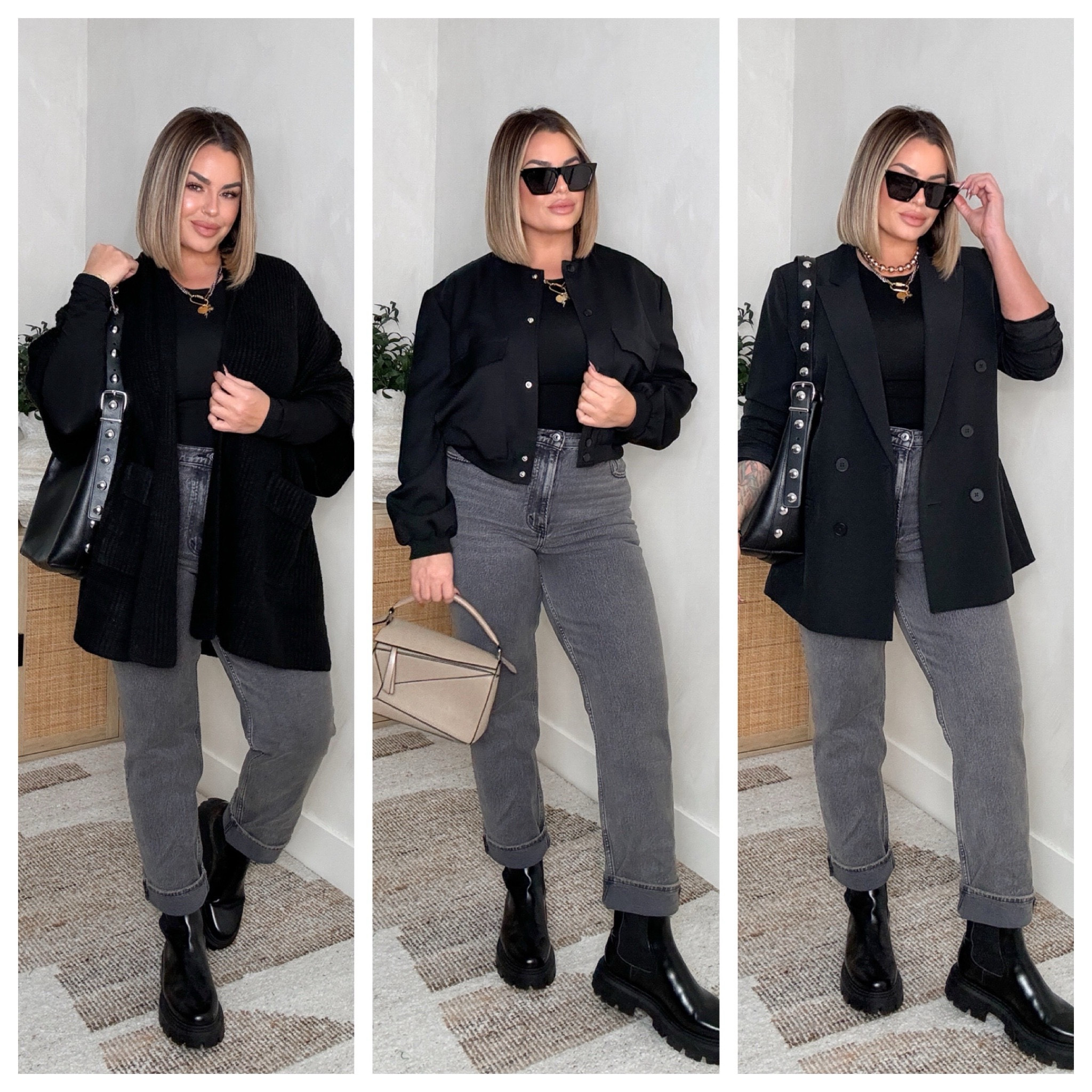 Edgy business casual ( same base 3 layers) 

Jeans 31r 
Top L came in a set with joggers 
Blazer xl 
Bomber L 
Cardigan L/XL 
Boots linked similar mine are old 


Follow my shop @shaynaslife on the @shop.LTK app to shop this post and get my exclusive app-only content!

#liketkit #

#LTKSaleAlert #LTKFindsUnder50